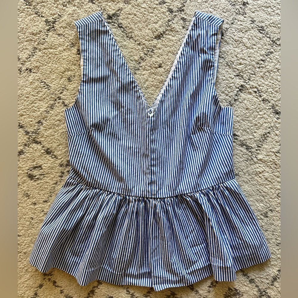 J.Crew Peplum Striped V-neck Top